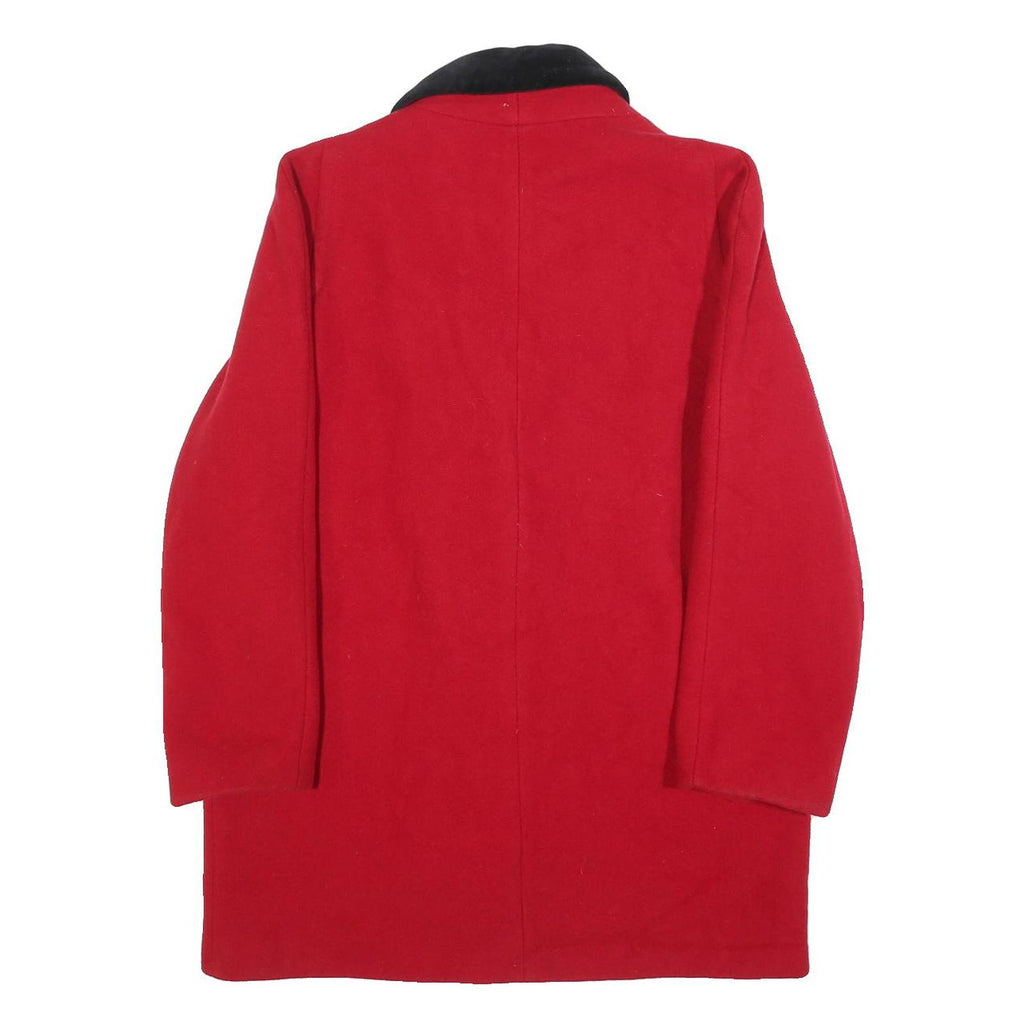 YESSICA Womens Red & Black Wool Button Jacket L Classic Tailored Fit