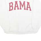 TEE JAYS Womens White BAMA Crew Neck L Cotton Blend Sweatshirt Casual