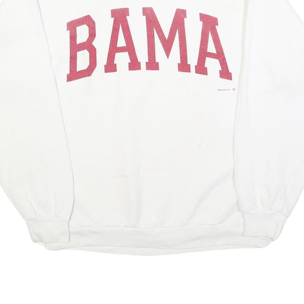 TEE JAYS Womens White BAMA Crew Neck L Cotton Blend Sweatshirt Casual