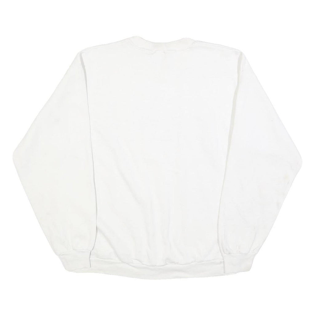 TEE JAYS Womens White BAMA Crew Neck L Cotton Blend Sweatshirt Casual