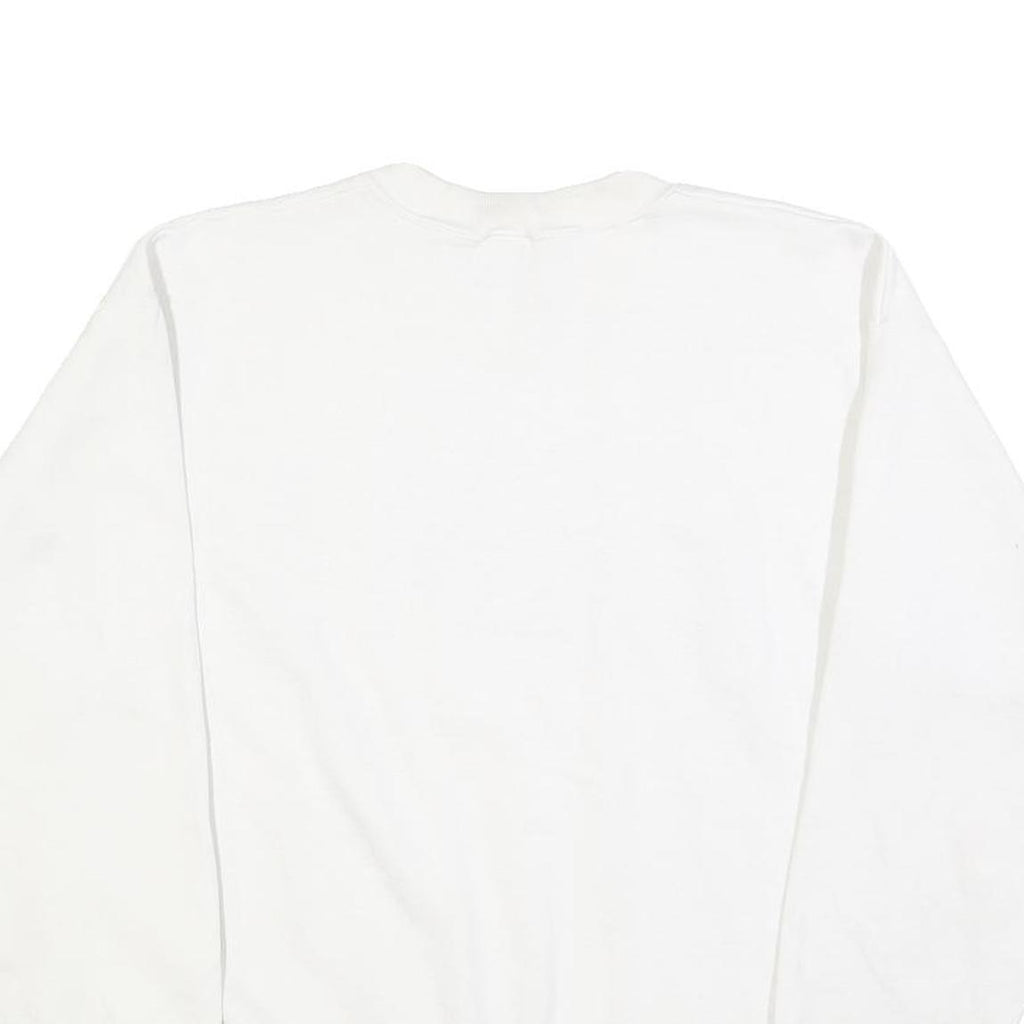 TEE JAYS Womens White BAMA Crew Neck L Cotton Blend Sweatshirt Casual