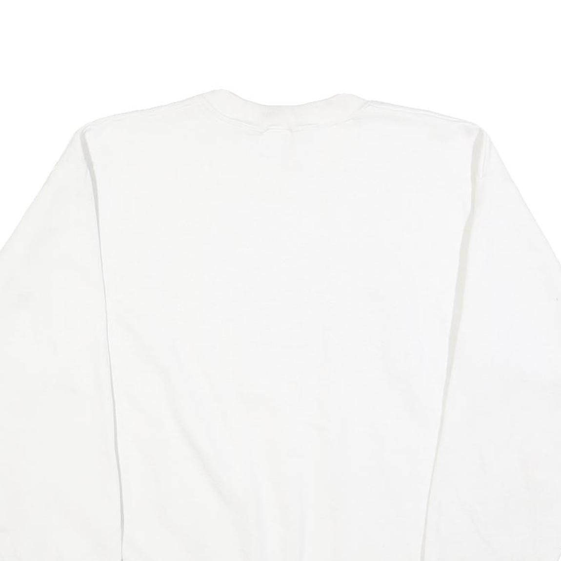 TEE JAYS Womens White BAMA Crew Neck L Cotton Blend Sweatshirt Casual