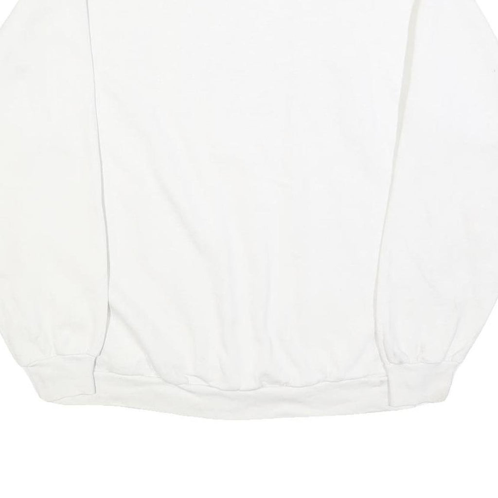 TEE JAYS Womens White BAMA Crew Neck L Cotton Blend Sweatshirt Casual