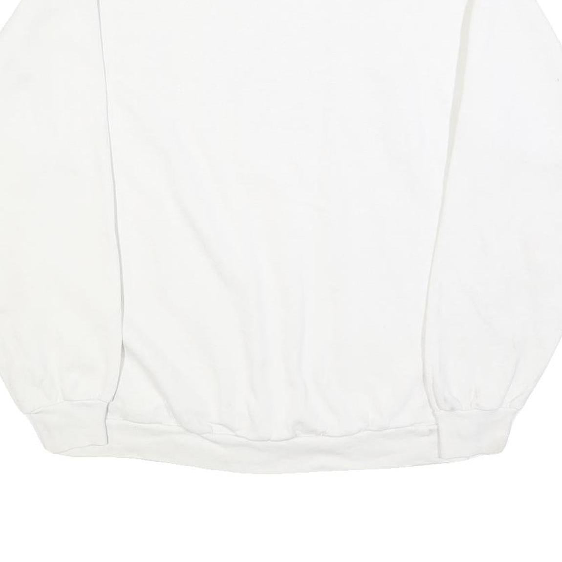 TEE JAYS Womens White BAMA Crew Neck L Cotton Blend Sweatshirt Casual