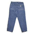 CARHARTT Mens Regular Fit Blue Denim Jeans W34 L29 Classic Cotton Zip Closure