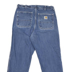 CARHARTT Mens Regular Fit Blue Denim Jeans W34 L29 Classic Cotton Zip Closure
