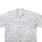 COOKE STREET Mens Blue & White Patterned Shirt L Casual Button Front Summer