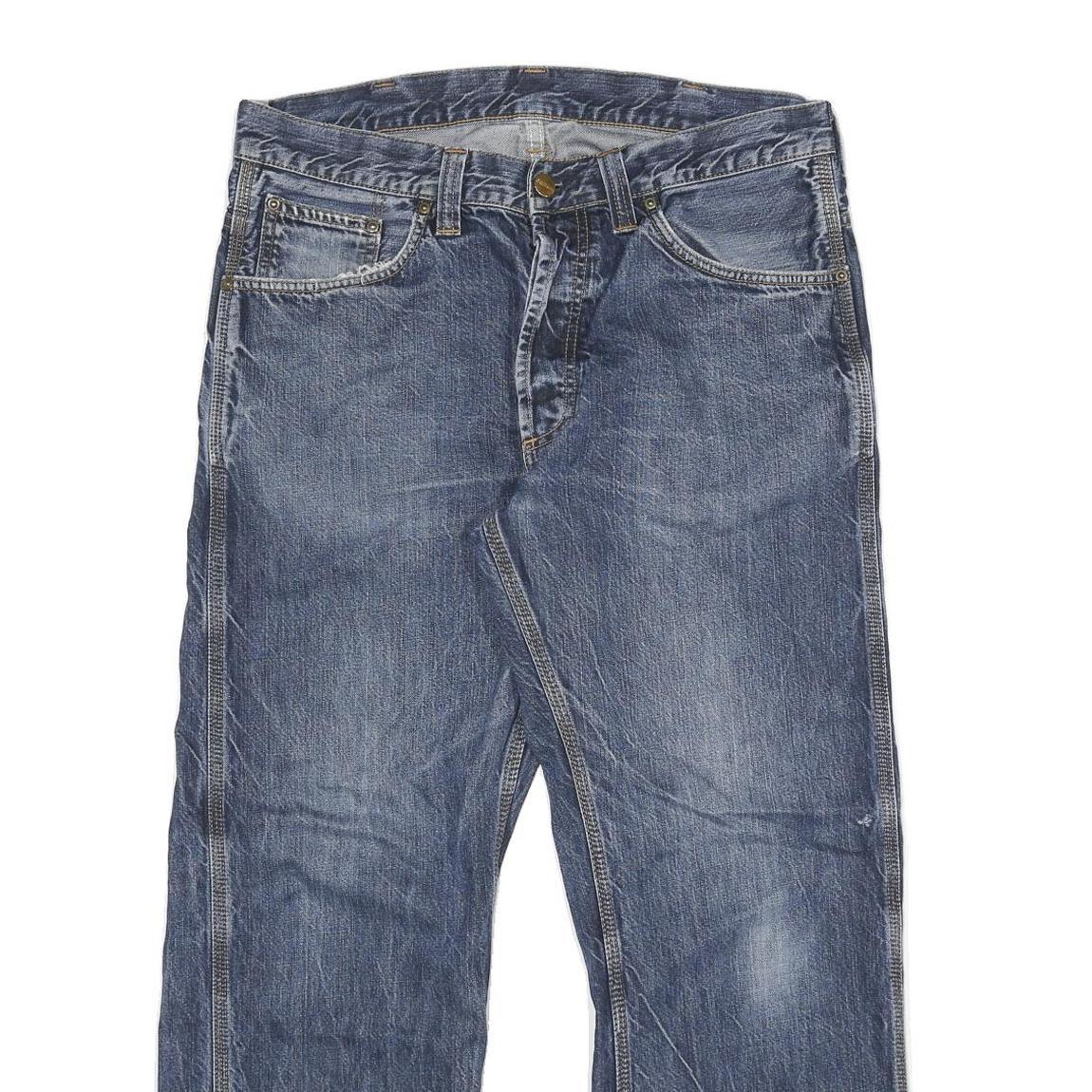 CARHARTT Mens Blue Regular Fit Straight Denim Jeans W32 L26 Button Closure