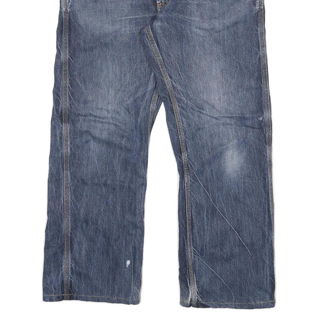 CARHARTT Mens Blue Regular Fit Straight Denim Jeans W32 L26 Button Closure