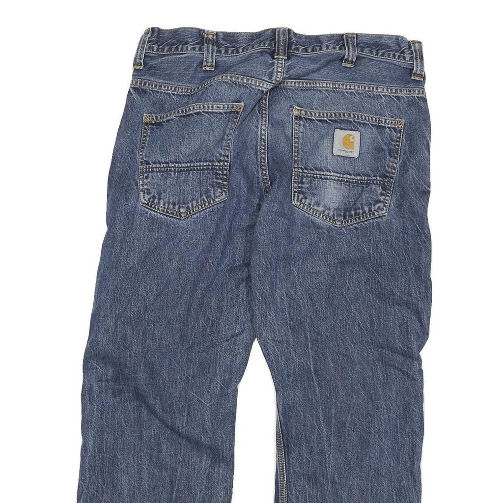 CARHARTT Mens Blue Regular Fit Straight Denim Jeans W32 L26 Button Closure