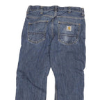 CARHARTT Mens Blue Regular Fit Straight Denim Jeans W32 L26 Button Closure