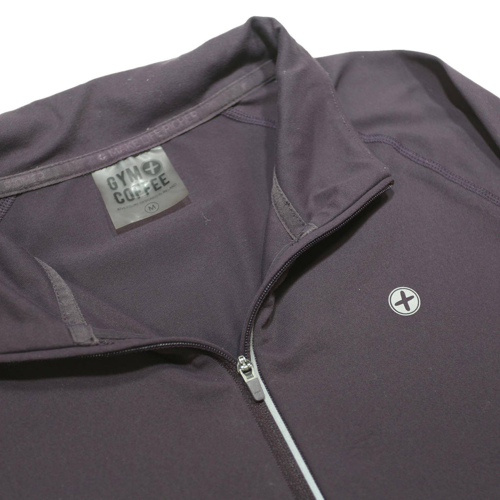 GYM & COFFEE Mens Black 1/4 Zip M Nylon Sleeve Sweatshirt Activewear