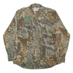 WRANGLER Mens Green & Brown Camouflage Pattern Shirt L Rugged Wear Outdoor