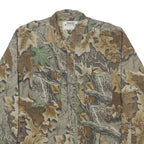 WRANGLER Mens Green & Brown Camouflage Pattern Shirt L Rugged Wear Outdoor