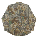 WRANGLER Mens Green & Brown Camouflage Pattern Shirt L Rugged Wear Outdoor