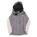 JACK WOLFSKIN Womens Grey & Pink Outdoor Jacket S Polyester Blend Zip Hooded