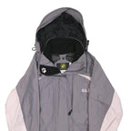 JACK WOLFSKIN Womens Grey & Pink Outdoor Jacket S Polyester Blend Zip Hooded