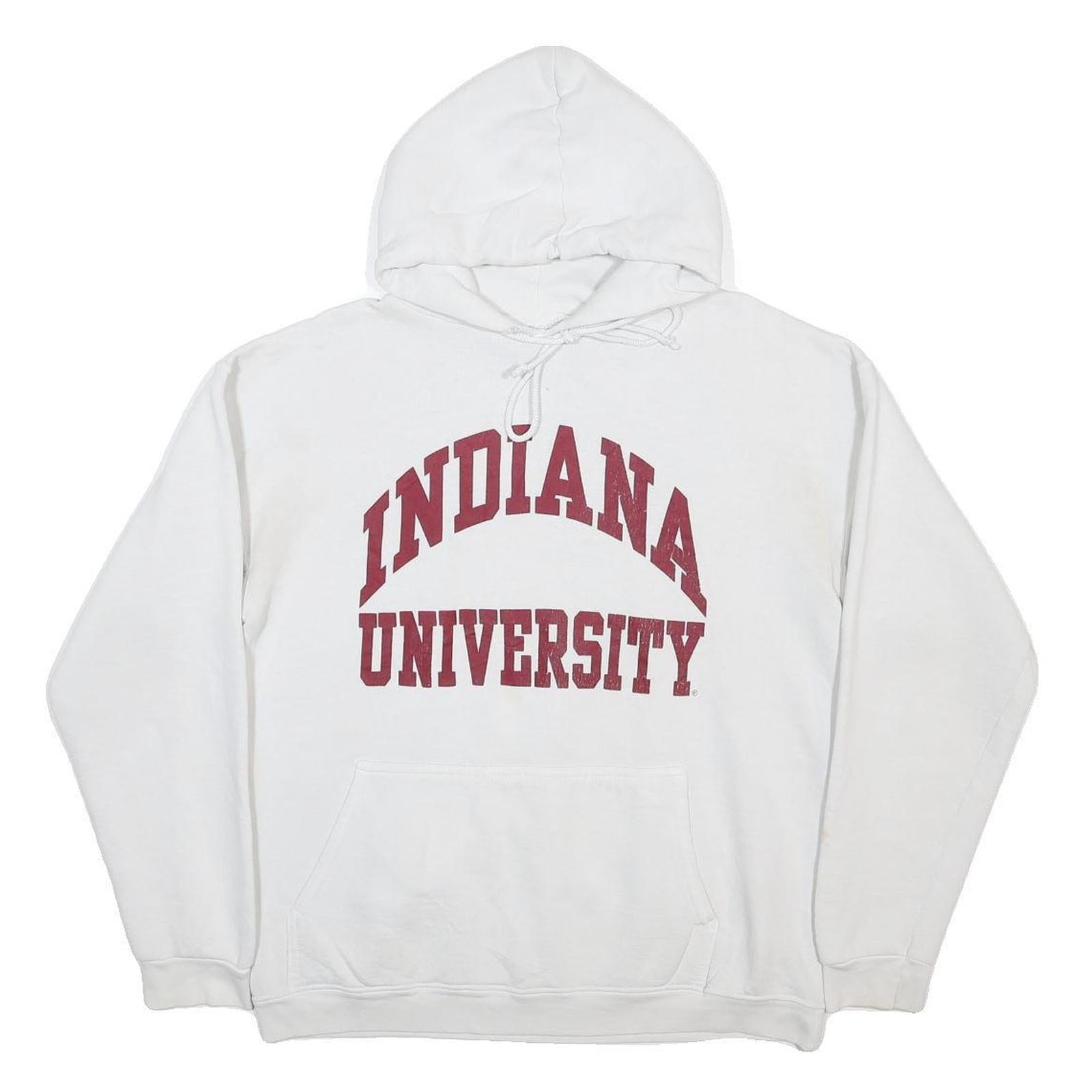 ALSTYLE AMERICAN APPAREL Mens White Indiana University Hoodie M Cotton Blend
