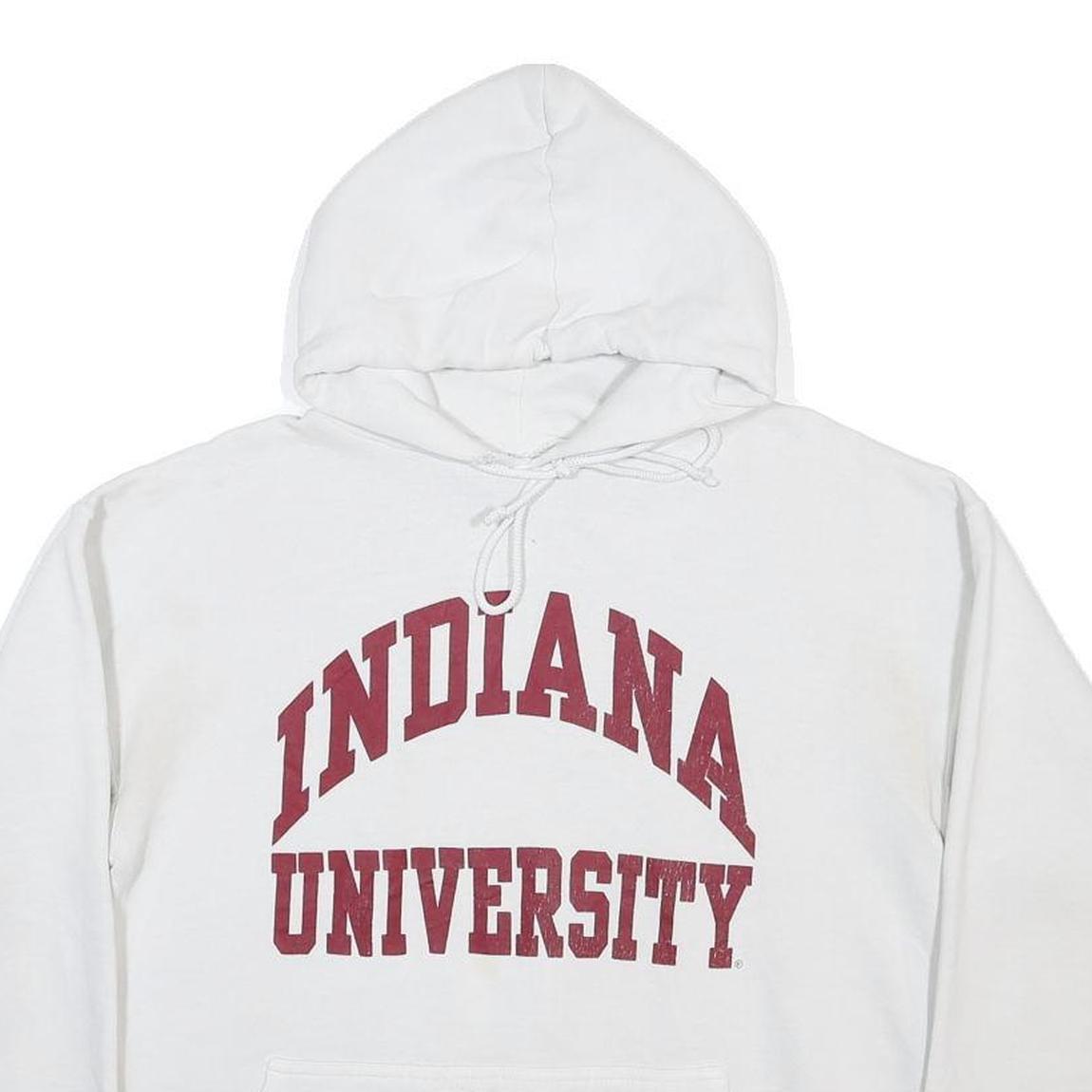 ALSTYLE AMERICAN APPAREL Mens White Indiana University Hoodie M Cotton Blend