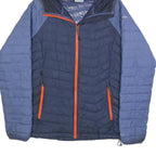 COLUMBIA Womens Blue & Navy Hooded Zip Jacket S Polyester Outdoor Casual Warm