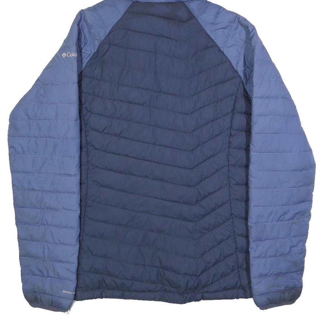 COLUMBIA Womens Blue & Navy Hooded Zip Jacket S Polyester Outdoor Casual Warm