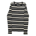 INTERNATIONAL CONCEPTS Womens Black & Gold Striped Plain Crew Neck Rib Knit S