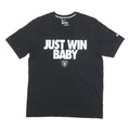 NIKE Mens Black Just Win Baby Graphic T-Shirt L Short Sleeve Crew Neck Cotton
