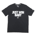 NIKE Mens Black Just Win Baby Graphic T-Shirt L Short Sleeve Crew Neck Cotton