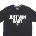 NIKE Mens Black Just Win Baby Graphic T-Shirt L Short Sleeve Crew Neck Cotton