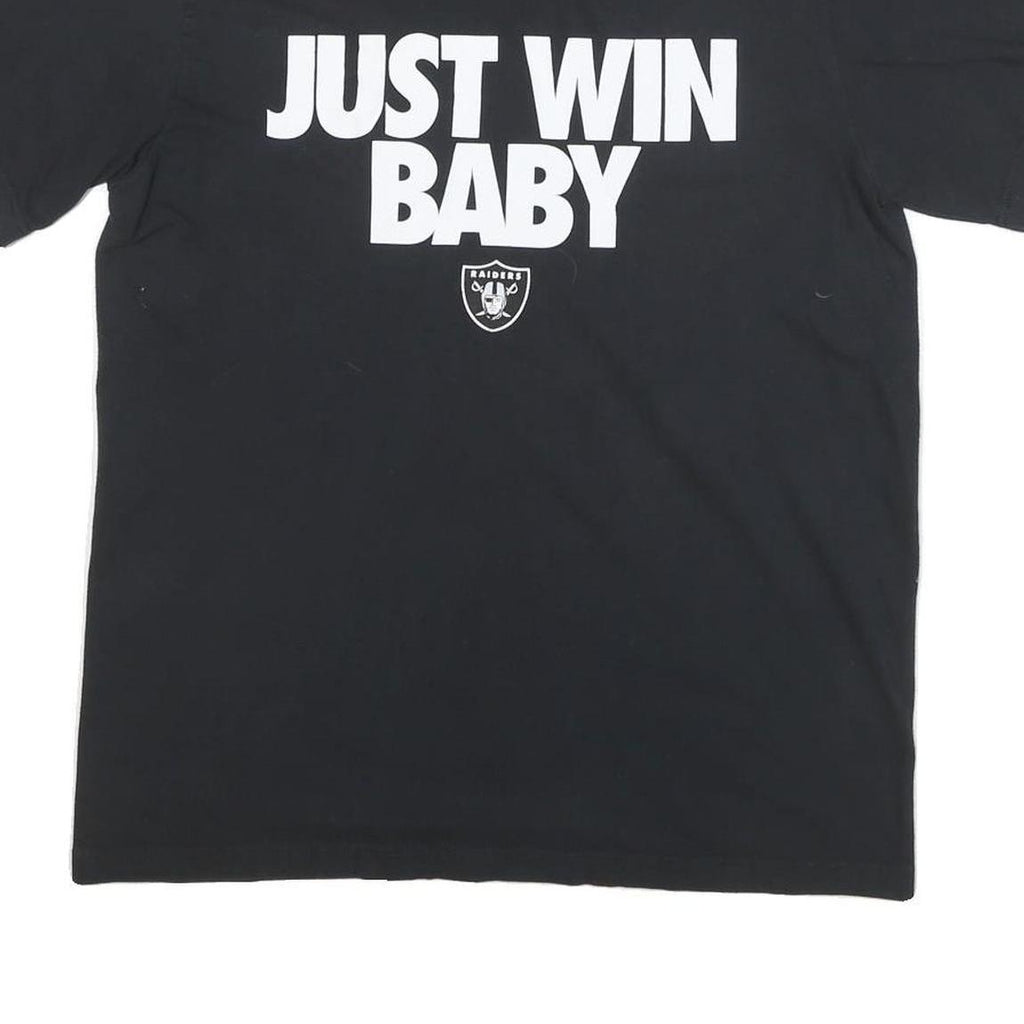NIKE Mens Black Just Win Baby Graphic T-Shirt L Short Sleeve Crew Neck Cotton
