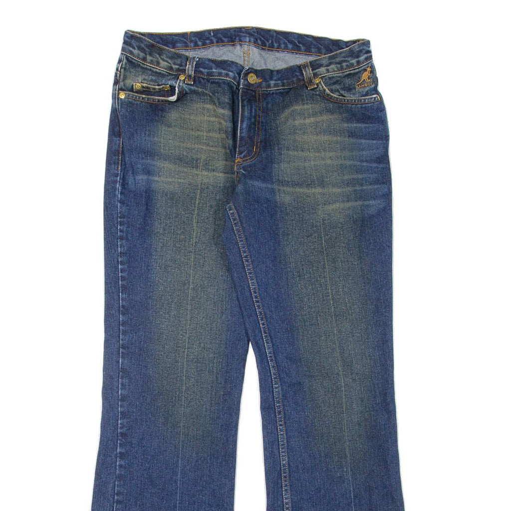KANGOL Womens Jeans Blue Regular Bootcut Stone Wash W31 L32