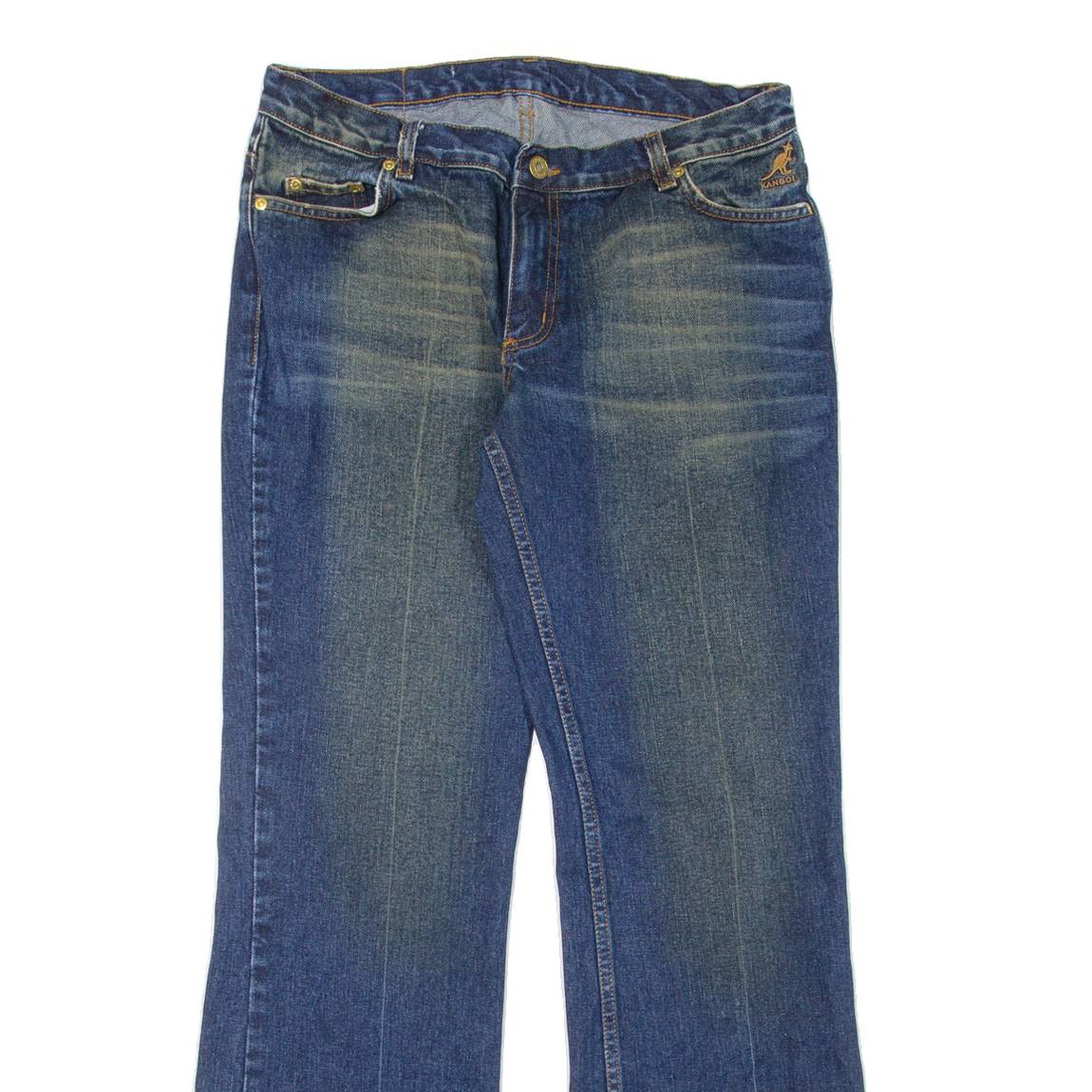 KANGOL Womens Jeans Blue Regular Bootcut Stone Wash W31 L32