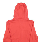 ELLESSE Womens Red Multi Colour Logo ¼ Zip Hoodie UK 10 Cotton Blend Cropped