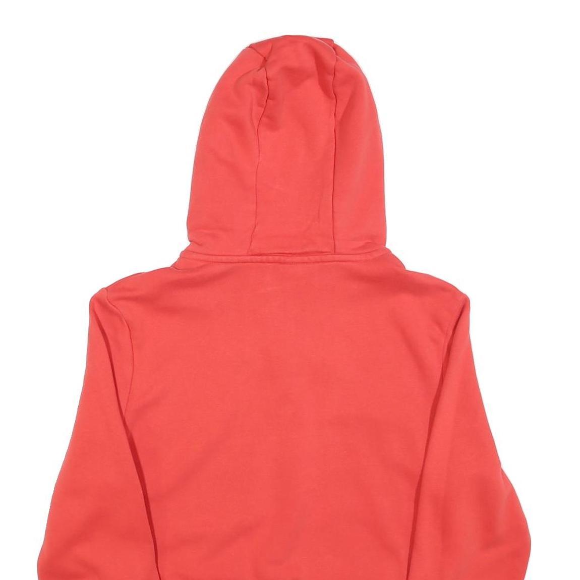 ELLESSE Womens Red Multi Colour Logo ¼ Zip Hoodie UK 10 Cotton Blend Cropped