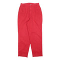 EHL Womens Cotton Red Regular Fit Straight Trousers W26 L27 Casual Zip