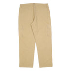 ATLAS FOR MEN Mens Cotton Blend Beige Regular Fit Cargo Trousers W38 L30 Casual