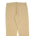 ATLAS FOR MEN Mens Cotton Blend Beige Regular Fit Cargo Trousers W38 L30 Casual