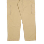 ATLAS FOR MEN Mens Cotton Blend Beige Regular Fit Cargo Trousers W38 L30 Casual