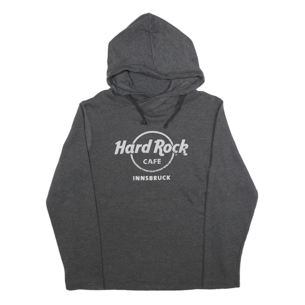 HARD ROCK CAFE Mens Grey Hoodie M Casual Cotton Blend Pullover Hooded Sweatshirt