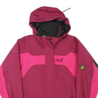 JACK WOLFSKIN Womens Burgundy & Pink Outdoor Jacket S Polyester Blend Waterproof