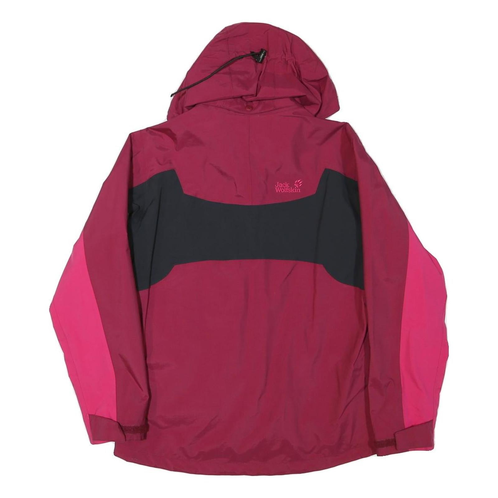 JACK WOLFSKIN Womens Burgundy & Pink Outdoor Jacket S Polyester Blend Waterproof