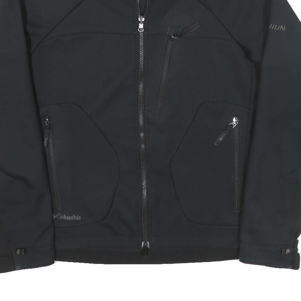 COLUMBIA Womens Black Softshell Jacket L Polyester Blend Zip Outdoor Lightweight