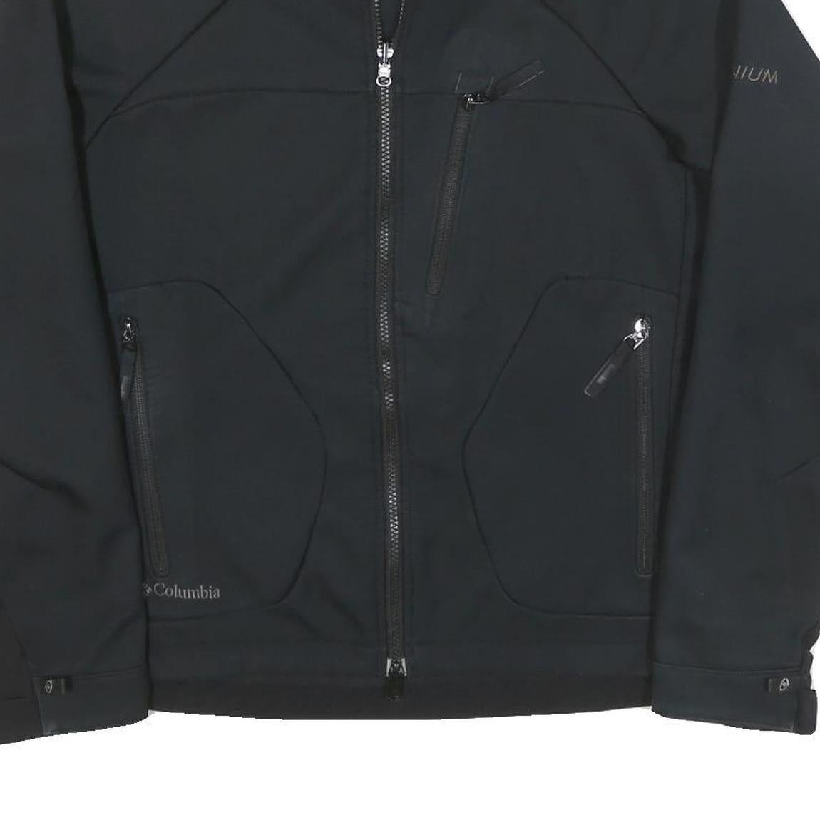 COLUMBIA Womens Black Softshell Jacket L Polyester Blend Zip Outdoor Lightweight