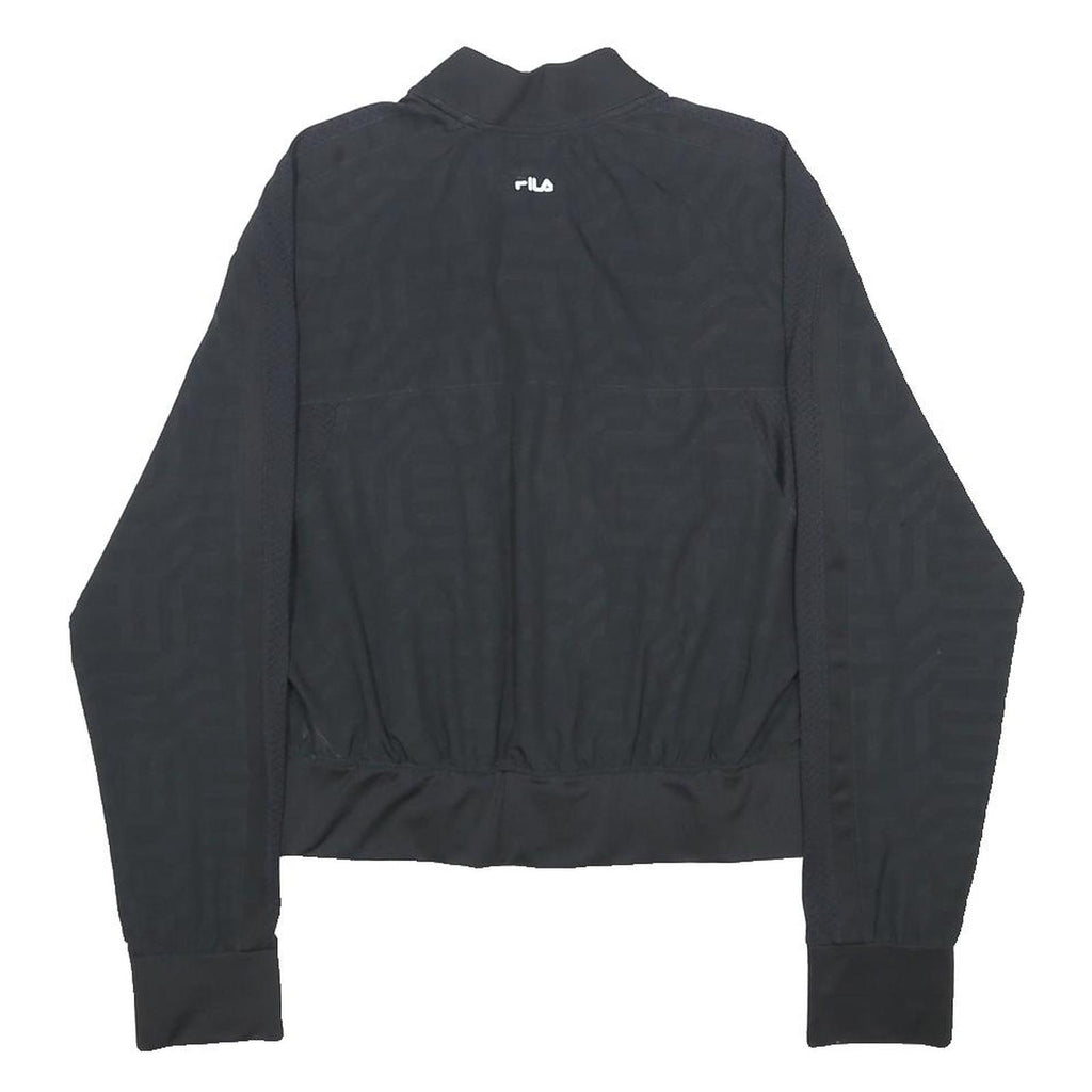 FILA Womens Black L Jacket Polyester Blend Zip Plain Lightweight Sportswear