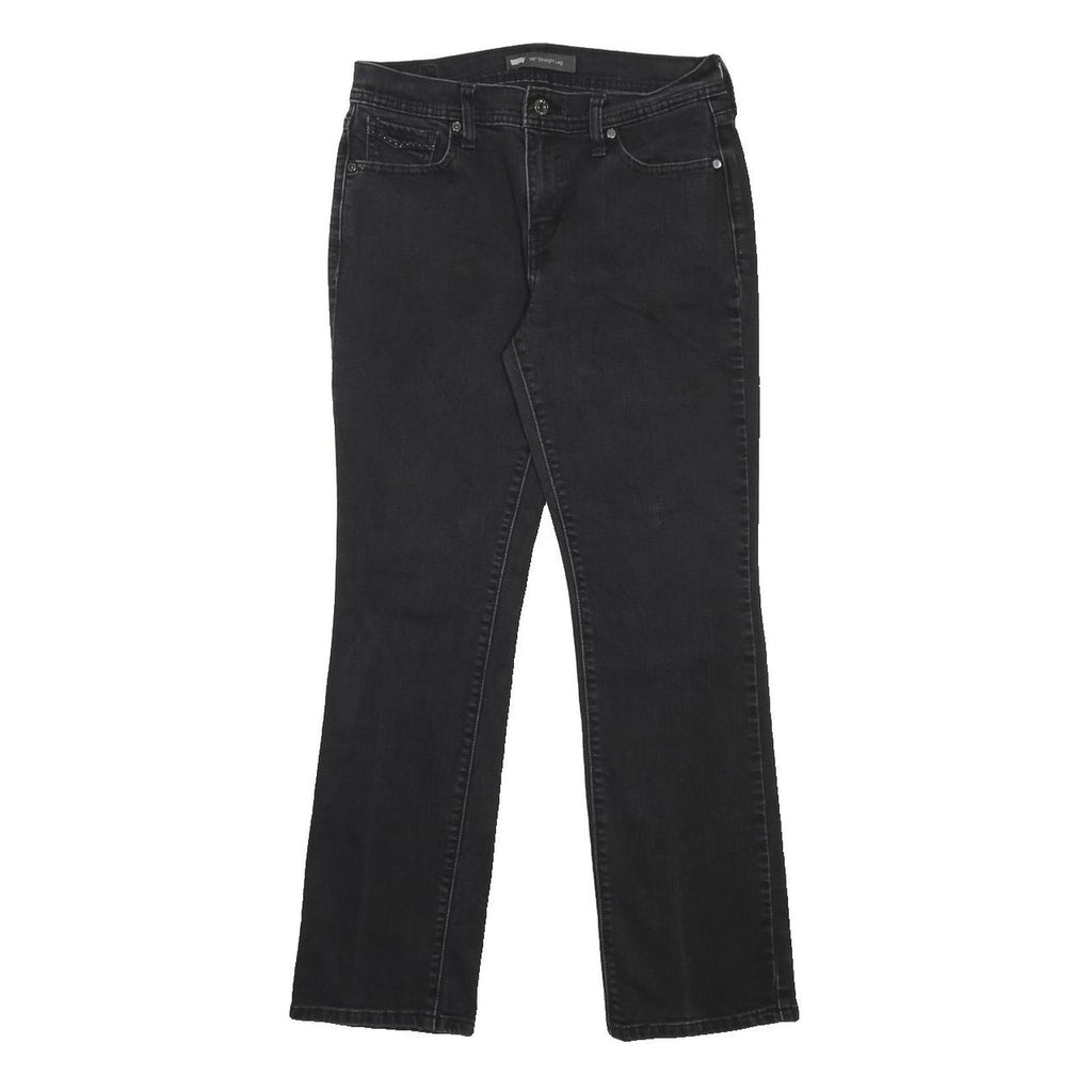LEVI'S 505 Womens Black Regular Straight Denim W28 L28 Zip Cotton Blend Jeans