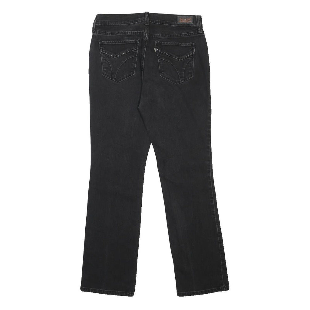 LEVI'S 505 Womens Black Regular Straight Denim W28 L28 Zip Cotton Blend Jeans