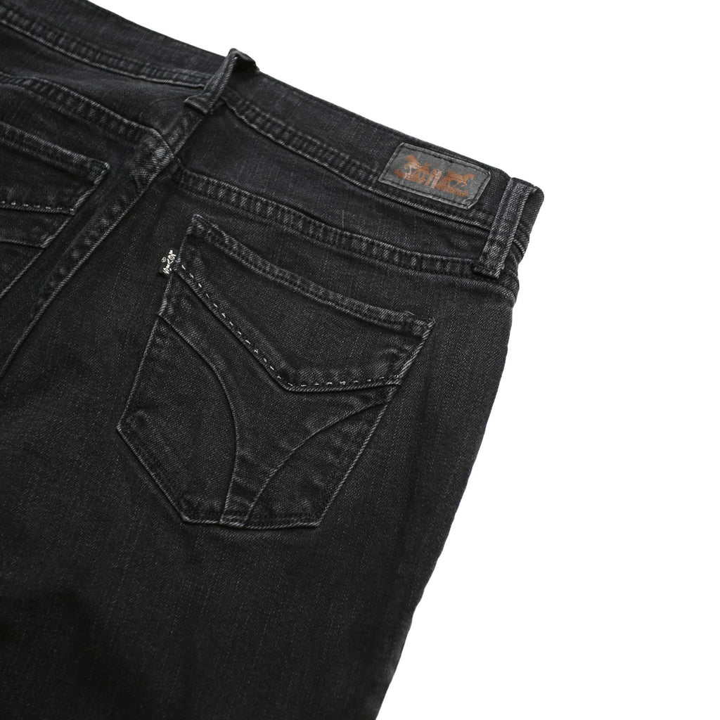 LEVI'S 505 Womens Black Regular Straight Denim W28 L28 Zip Cotton Blend Jeans
