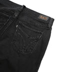 LEVI'S 505 Womens Black Regular Straight Denim W28 L28 Zip Cotton Blend Jeans