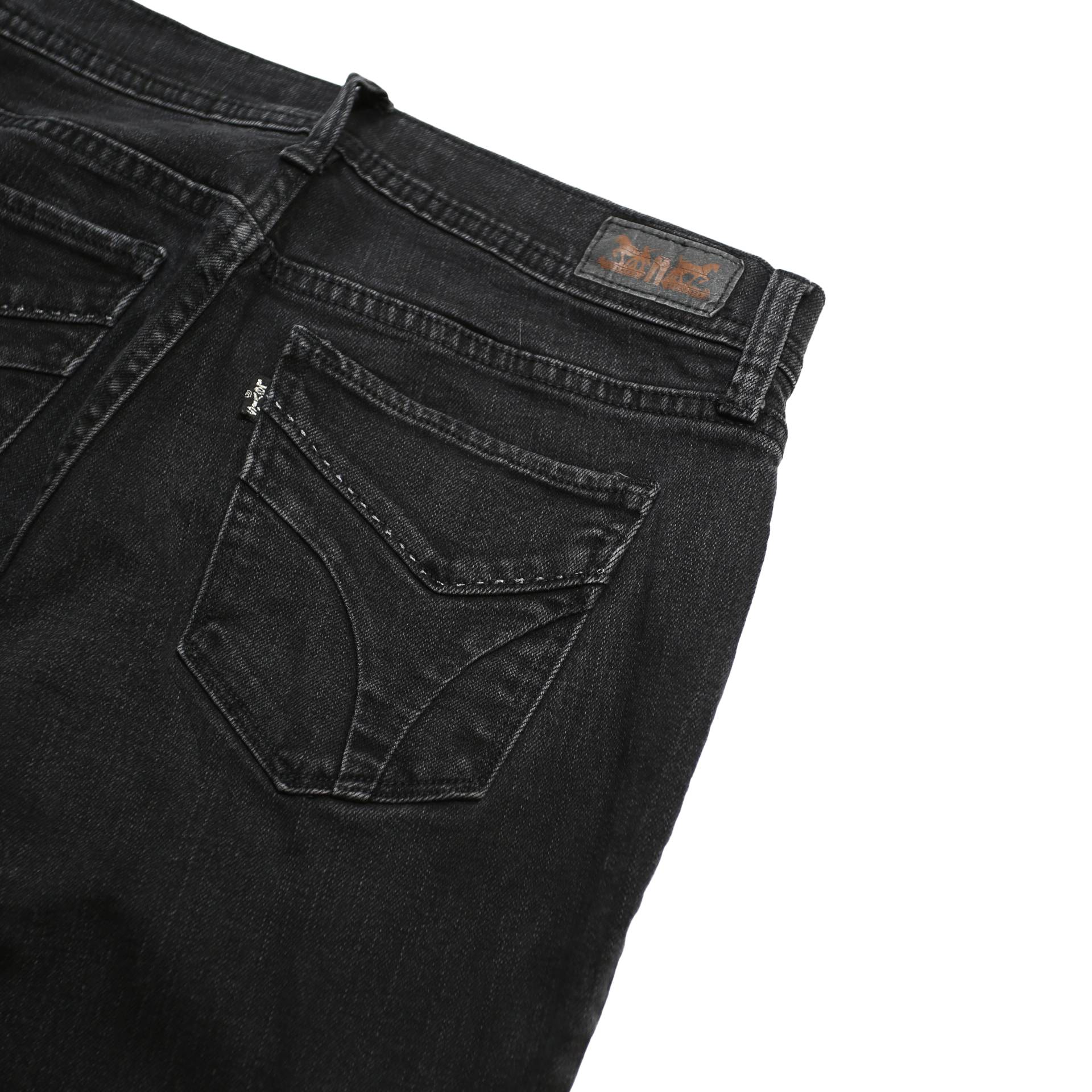 LEVI'S 505 Womens Black Regular Straight Denim W28 L28 Zip Cotton Blend Jeans