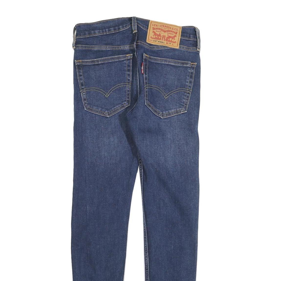 LEVI'S 519 Mens Slim Cotton Blend Denim Medium Blue Jeans W28 L30 Zip Closure